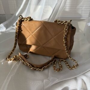 Forever 21 brown gold chain bag